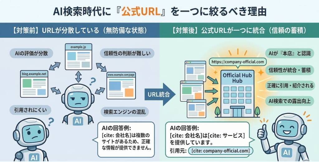 AI検索時代に「公式URL」を一つに絞るべき理由