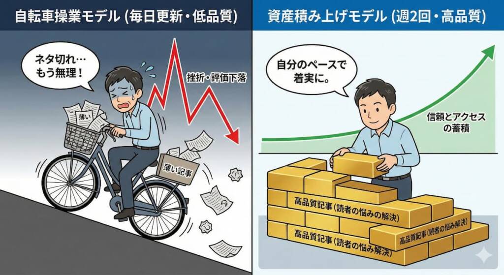 ブログは質を重視し、定期更新で資産を積み上げましょう