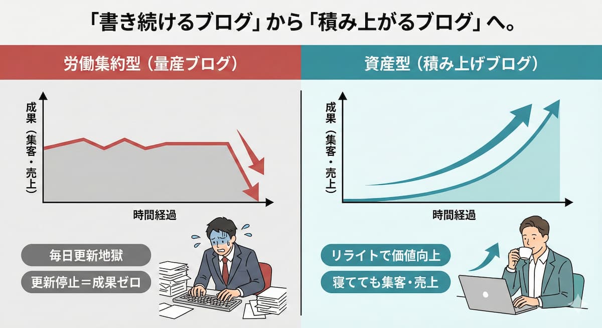 書き続けるブログから、積みあがるブログへ