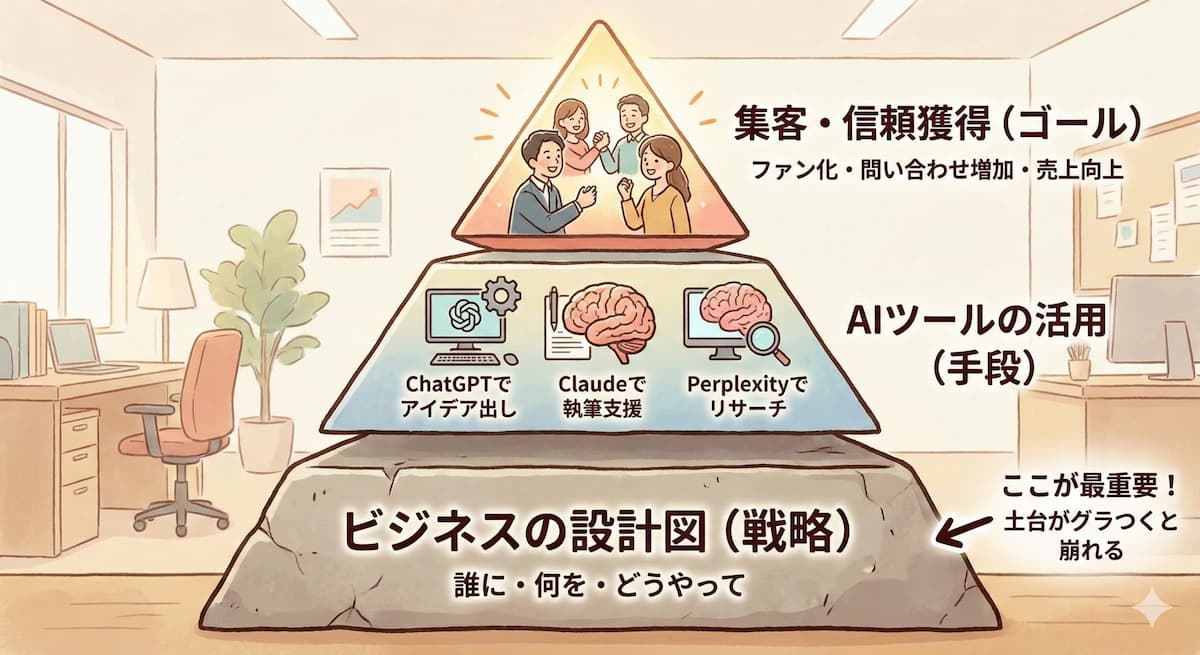 土台(戦略)がないままAIを使っても砂上の楼閣になる