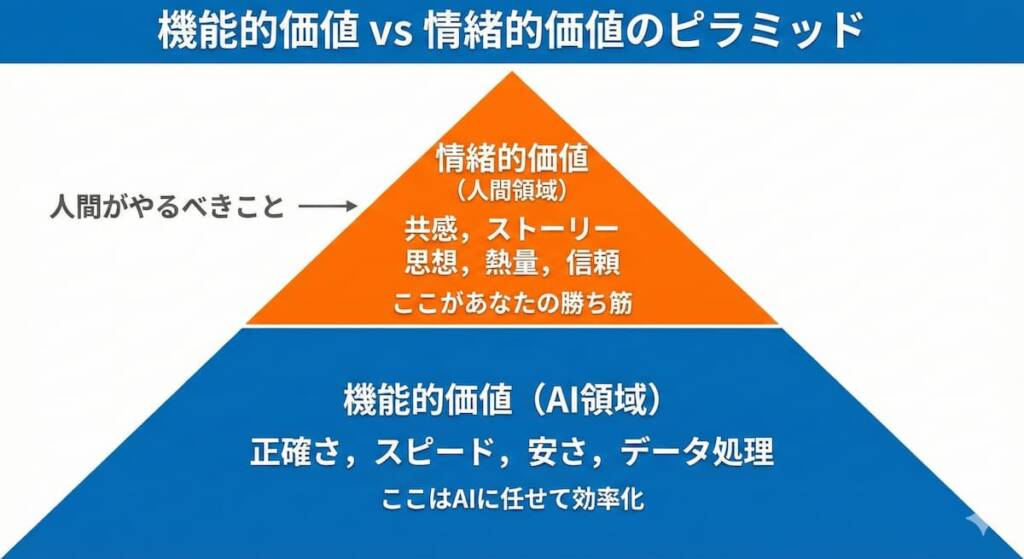 2層に分かれたピラミッド（または氷山）の図