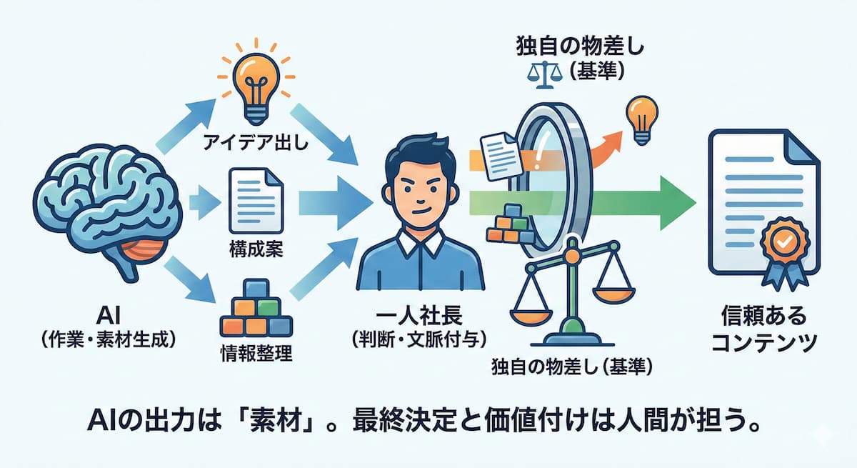 AIは「思考の壁打ち」、人間は「文脈の付与」という役割分担