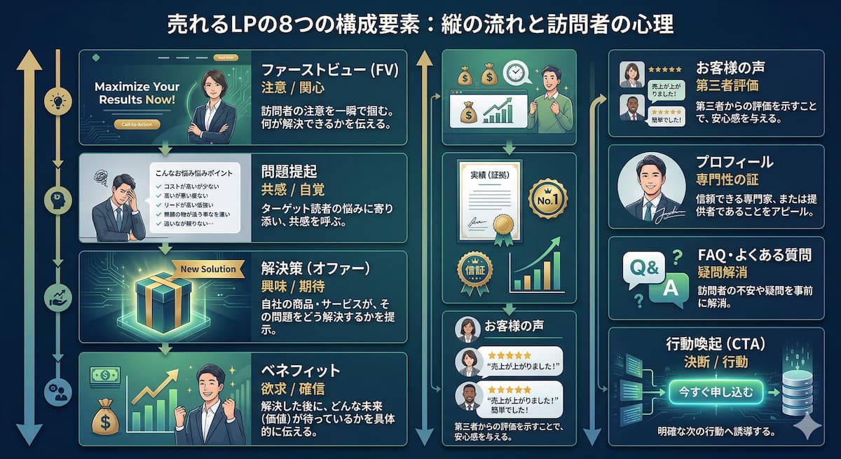 売れるランディングページに必要な8つの構成要素