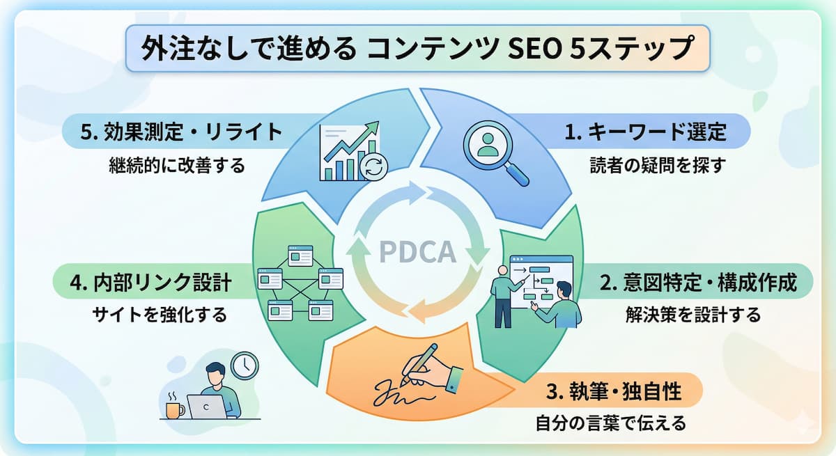 コンテンツSEOを外注なしで進めるやり方