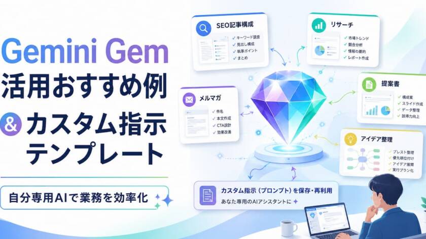 Gemini Gem活用例、５つのおすすめとテンプレートを一挙公開