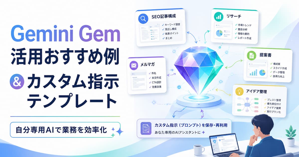 Gemini Gem活用例、5つのおすすめとテンプレートを一挙公開