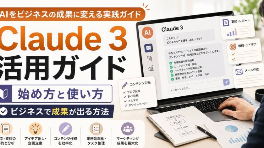 Claude3の活用、始め方と使い方 ビジネスで成果が出る具体的な方法を解説