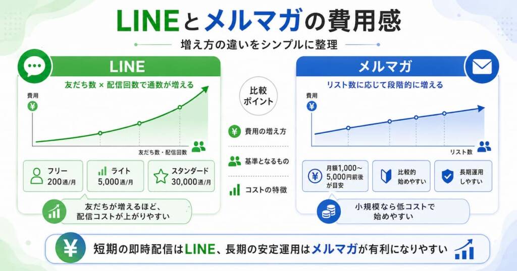 リストが増えた時のコスト感比較