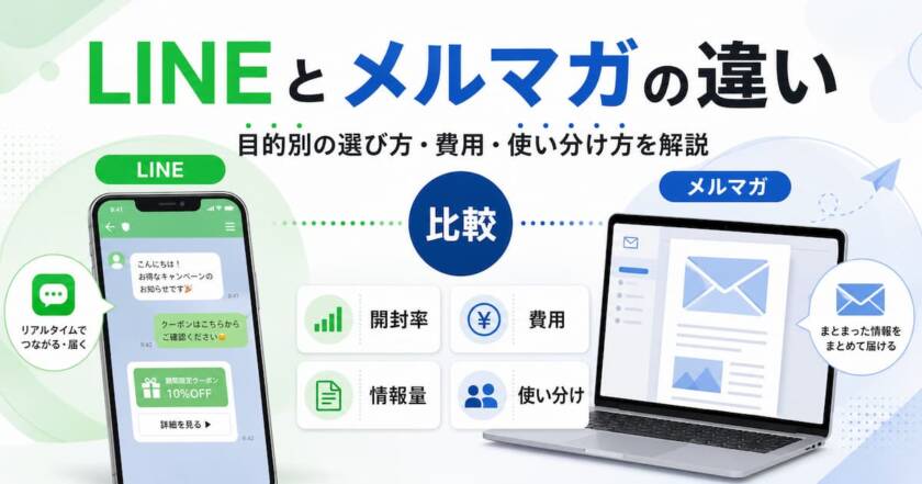 LINEとメルマガの違いとは？目的別の選び方・費用・使い分け方を解説