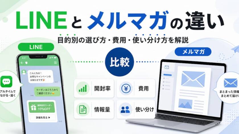 LINEとメルマガの違いとは？目的別の選び方・費用・使い分け方を解説