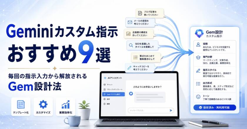 Geminiカスタム指示のおすすめ設定9選、コピペで使えるテンプレート集