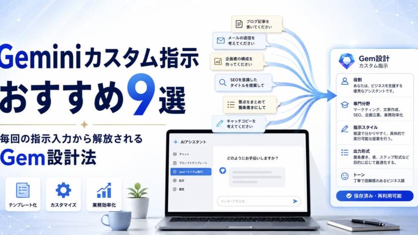 Geminiカスタム指示のおすすめ設定9選、コピペで使えるテンプレート集