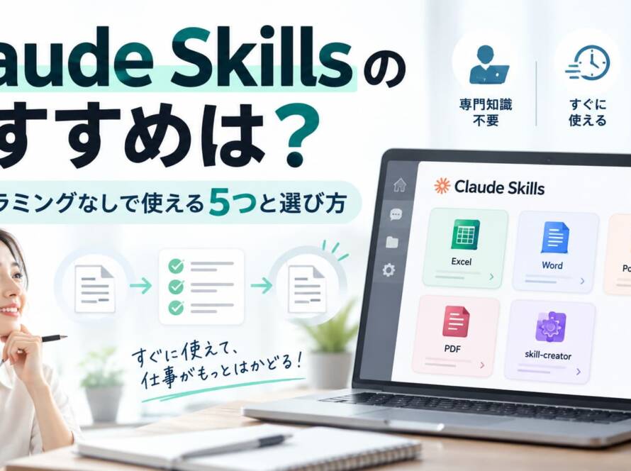 Claude Skillsのおすすめスキルはどれ？プログラミングなしで使える5つと選び方